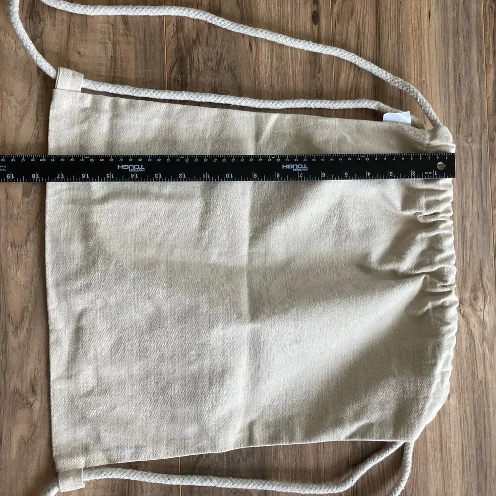 Fisherman Out of Ireland Canvas Backpack Tote Cream Organic Cotton Rope Straps